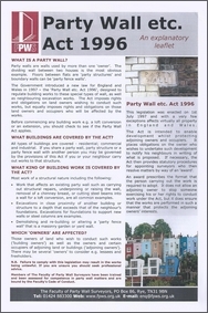 Download the FPWS Party Wall etc Act 1996 explanatory leaflet